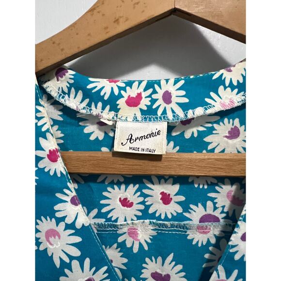 Vintage Armonie blue and white floral dress from Italy - Picture 4 of 5